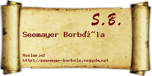 Seemayer Borbála névjegykártya